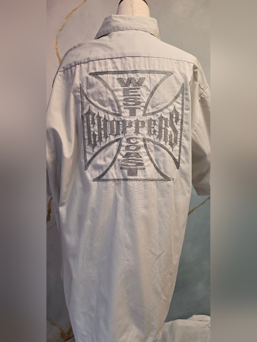 Vintage Jesse James West Coast Work Wear Shirt Button Up Short Sleeve M/C Club L